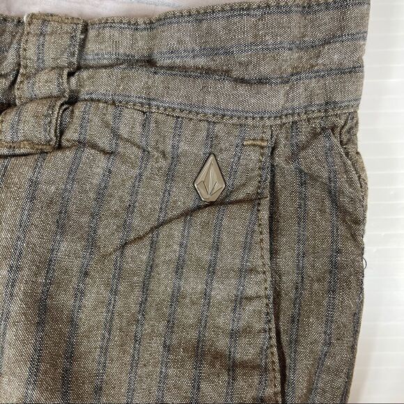 Volcom Shorts Ray Ray Striped Chino Brown Men's Size 33 CHAMBRAY INDIGO - Picture 8 of 12